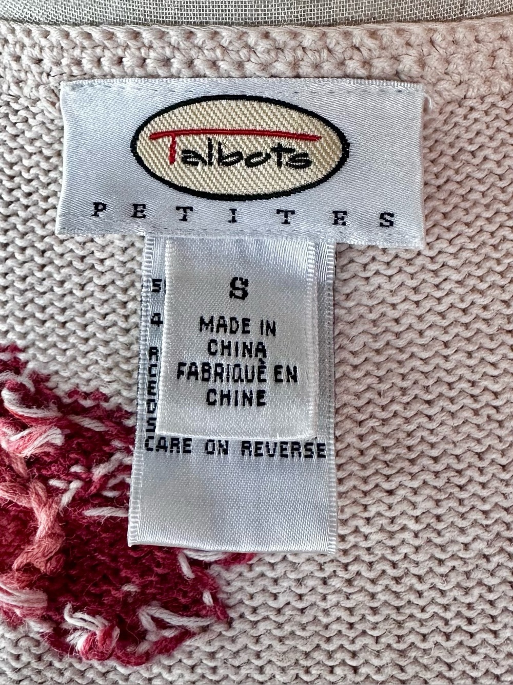 Talbots Petite Floral Embroidered Ramie Cotton Cardigan Cottagecore Boho Small - Picture 9 of 10